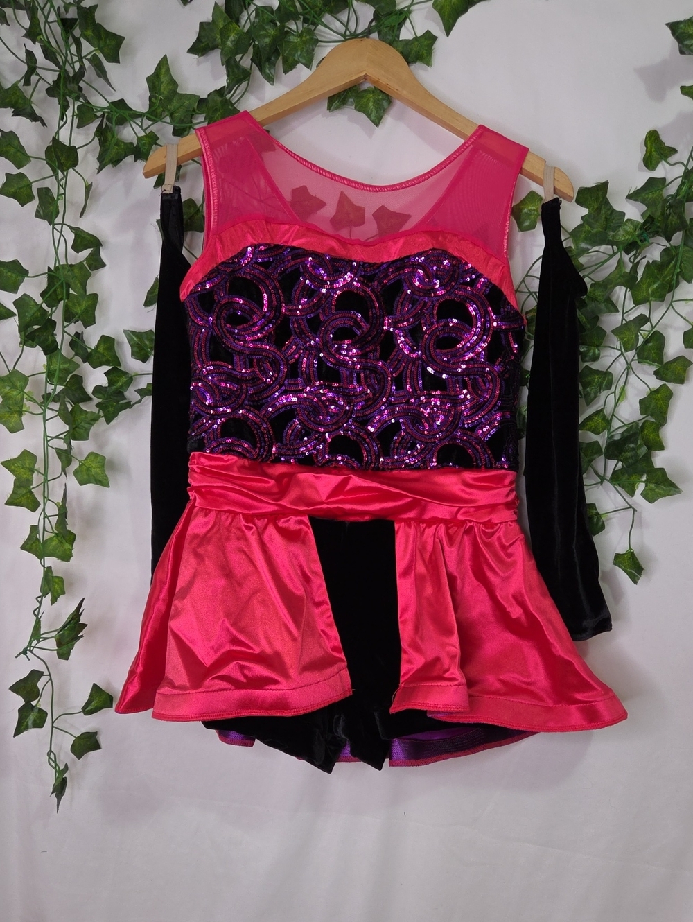 Weissman. Hot Pink and Purple Sequin Dance Costume. Size XLC. Like New